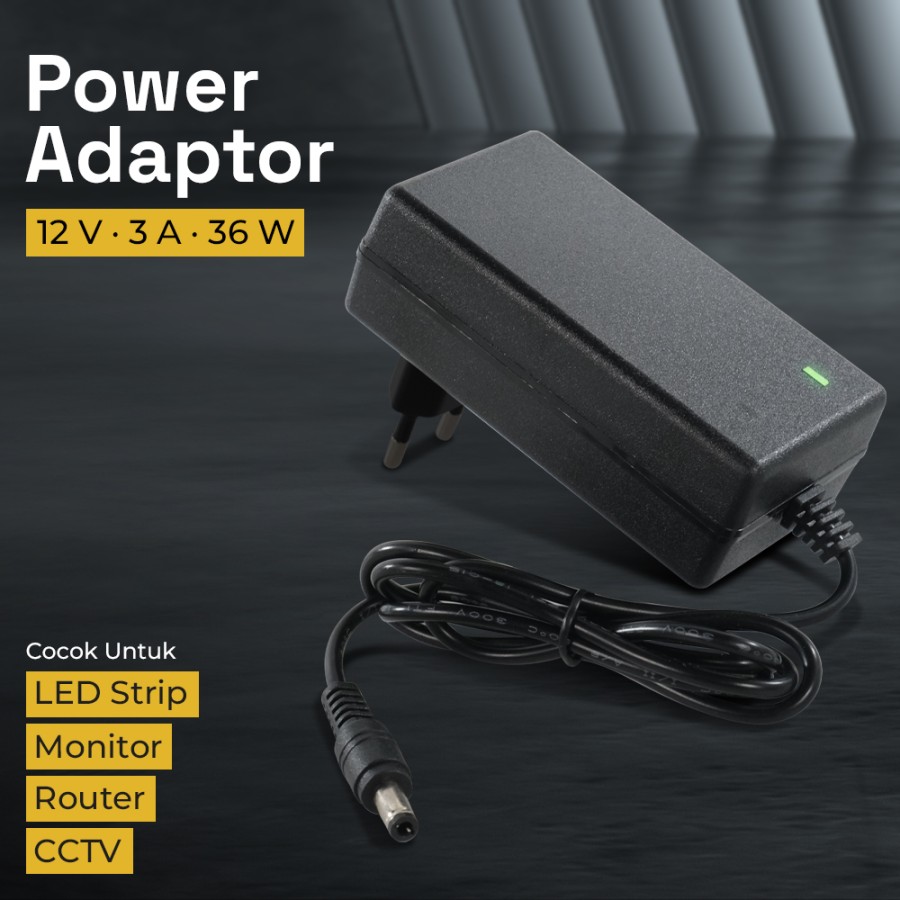 Power Adaptor 12v 3A LED Universal CCTV Kamera DVD Monitor AC DC Volt 36W AYD-1230