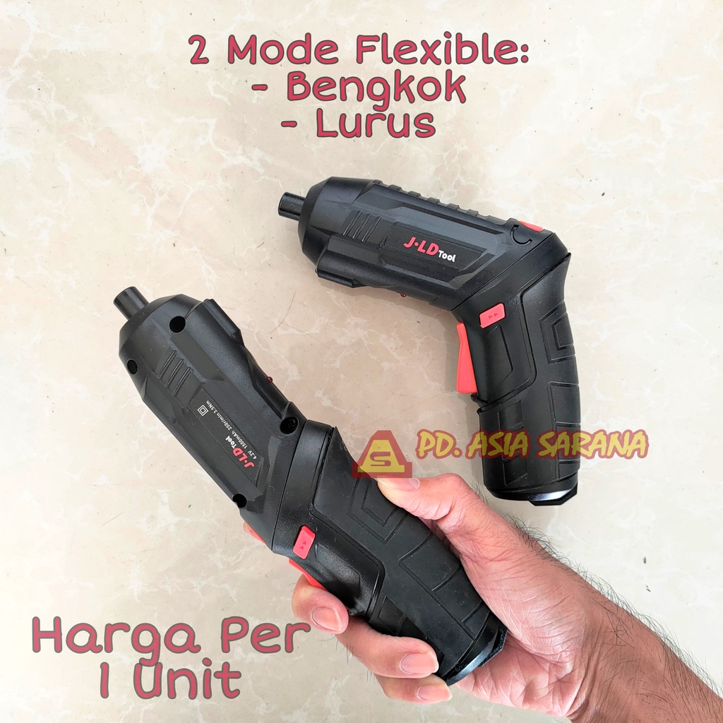 Mesin Bor Cordless Mini 4.2v JLD Flexible Obeng Screwdriver Baterai