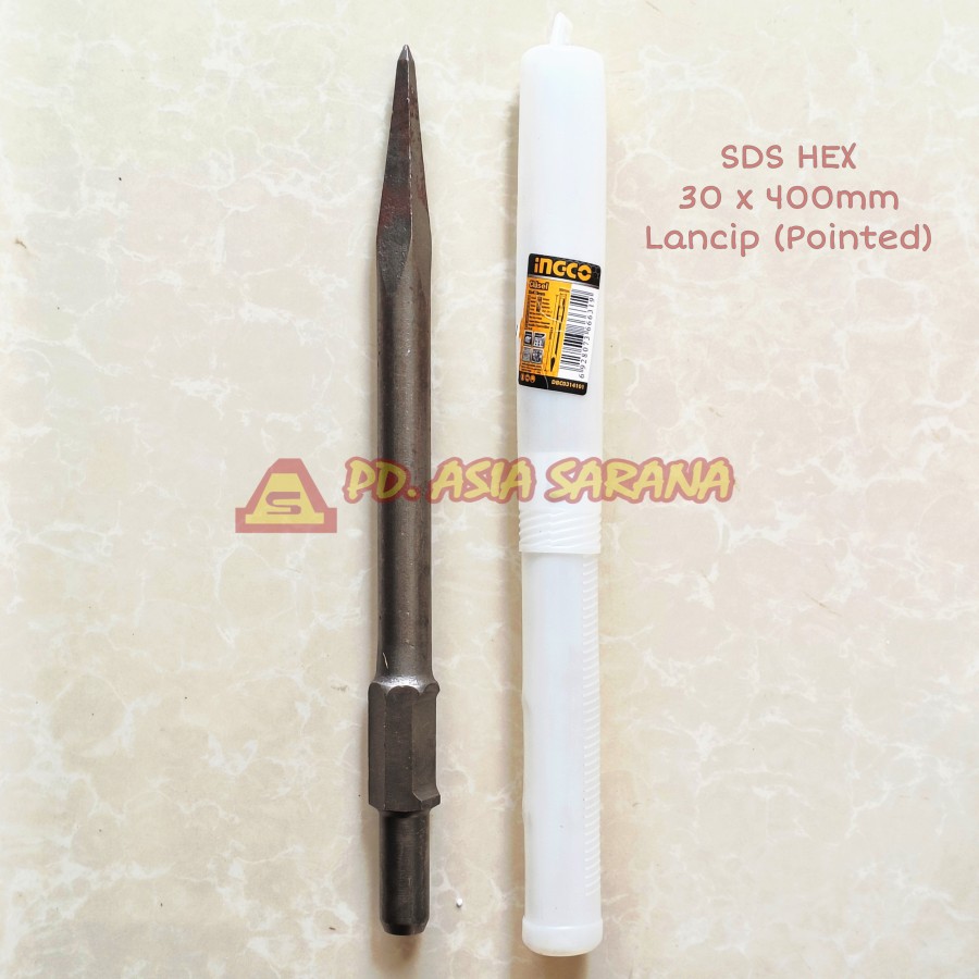 Mata Bobok Lancip SDS HEX 30x410mm INGCO DBC0314101 Jack Beton Point 30 PH65
