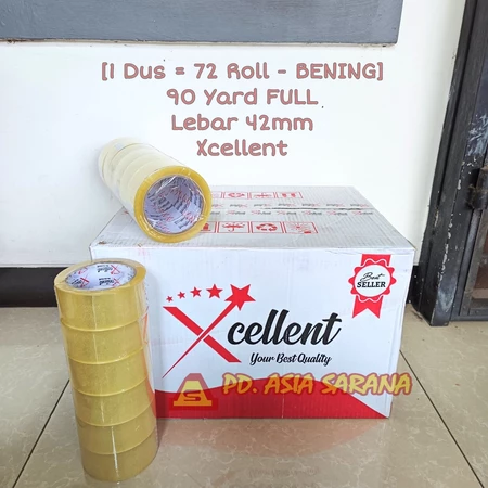 [DUS BENING] Lakban 90y x 45mm Xcellent Yard Clear Isolasi Packing