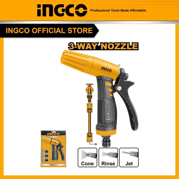 Kepala Semprotan 3 Way Mode Air Taman INGCO HWSG032 Round Nozzle Sprayer