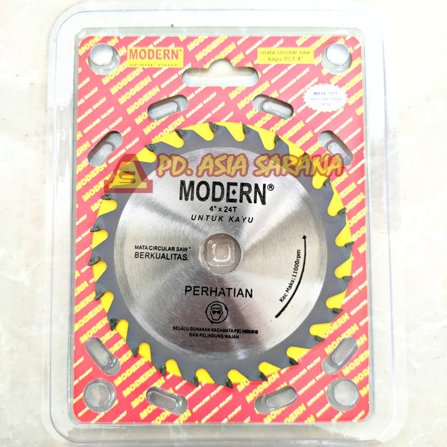 Circular Saw Blade 4"x24T Modern / Mata Gergaji Kayu 4 Inch