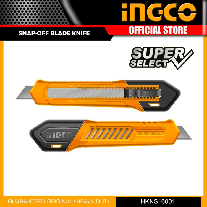 Cutter Besar 18mm INGCO HKNS16001 Auto Lock Snap Off Blade Retract