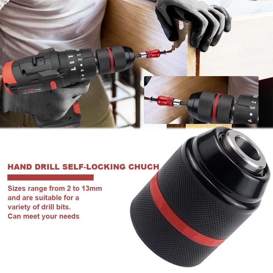 Keyless Chuck 13mm Kepala Bor 1/2" Inch Drill 20 UNF Satu Tangan JLD