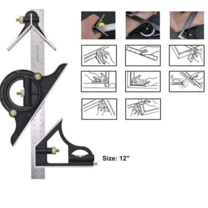 Siku 3 in 1 Waterpass Busur 12" Inch 30cm Penggaris Multi Kombinasi 99