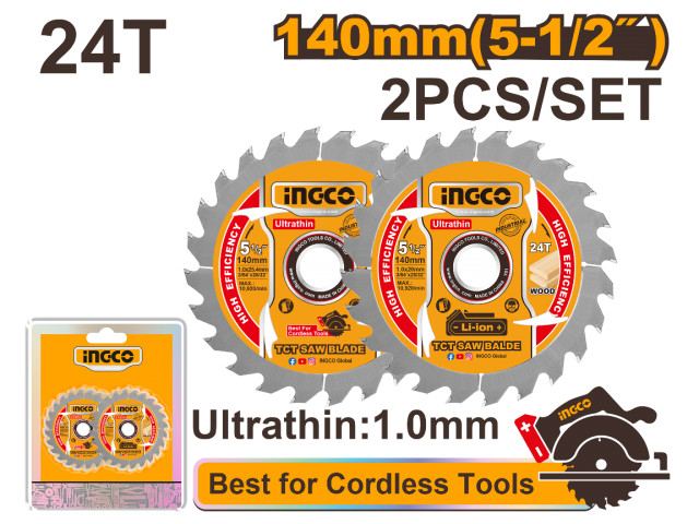 [PACK] Mata Circular Saw 5 1/2" x 24T INGCO TSB1403 TCT Gergaji Kayu