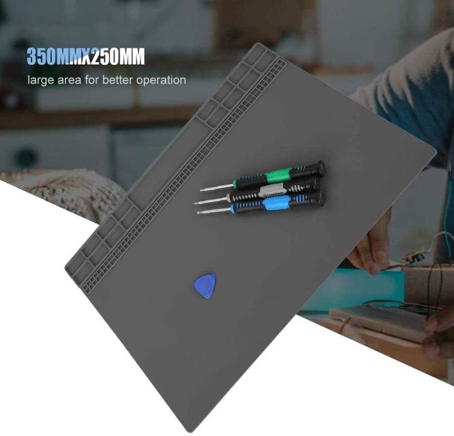 Alas Silicone Soldering 350x250mm Mat Pad Heat Resistant Magnet BES-35