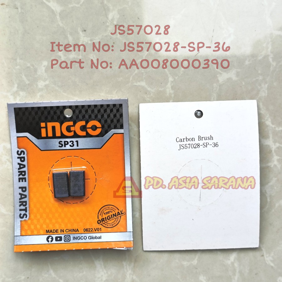 Carbon Brush Jigsaw INGCO JS57028-SP-36 Bostel Mesin Jig Saw Arang AA008000390