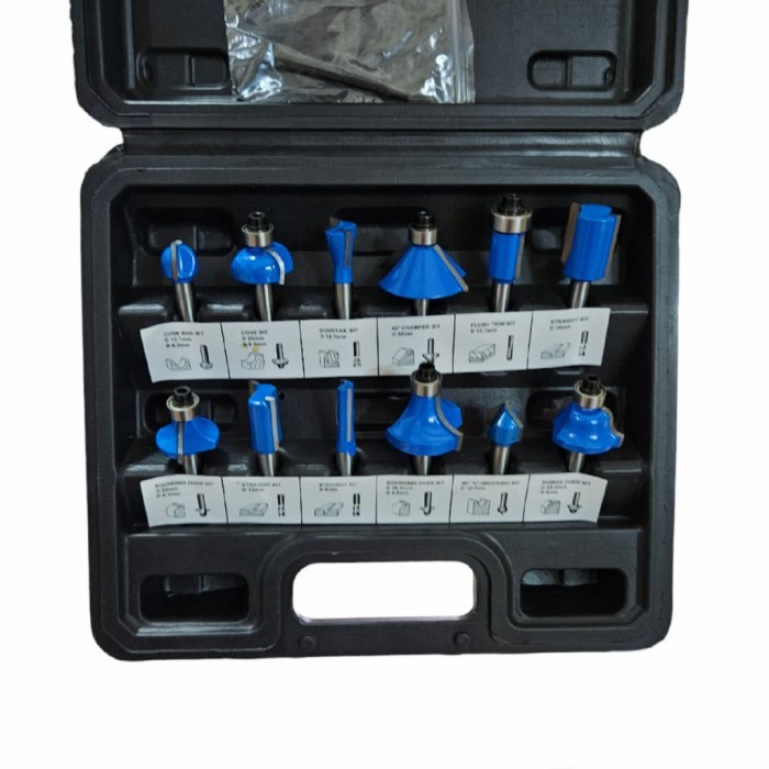 Mata Router Bit Trimmer Kayu Set 12 Pcs JLD Mata Profil Beading 6.35mm