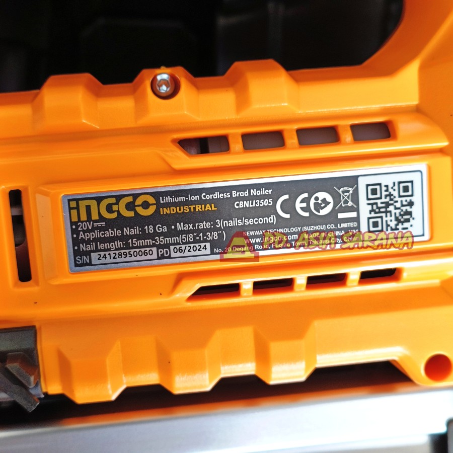 COMBO Cordless Concrete Brad Nailer Hekter 20V Paku Tembok INGCO COSLI240301 P20S