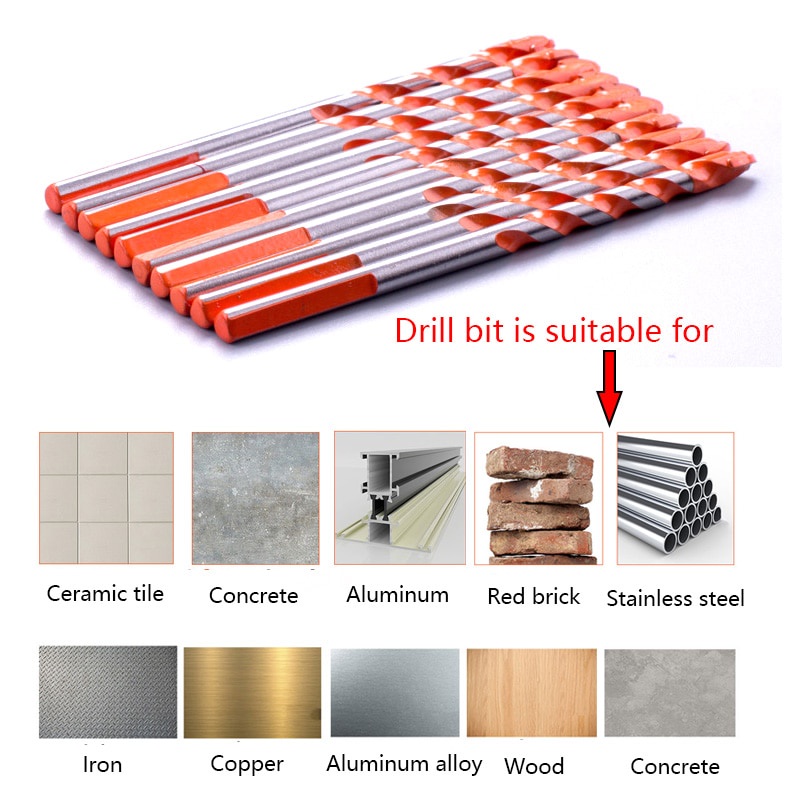 Mata Bor Multifungsi 3-12mm Set 7pcs Besi Granit Beton Drill Bits BAH2