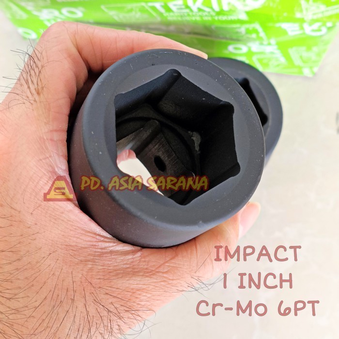 [32mm] Mata Impact Socket 1" Inch Cr-Mo TEKIRO IS-IS0698 Kunci Sok Hitam 6PT DR
