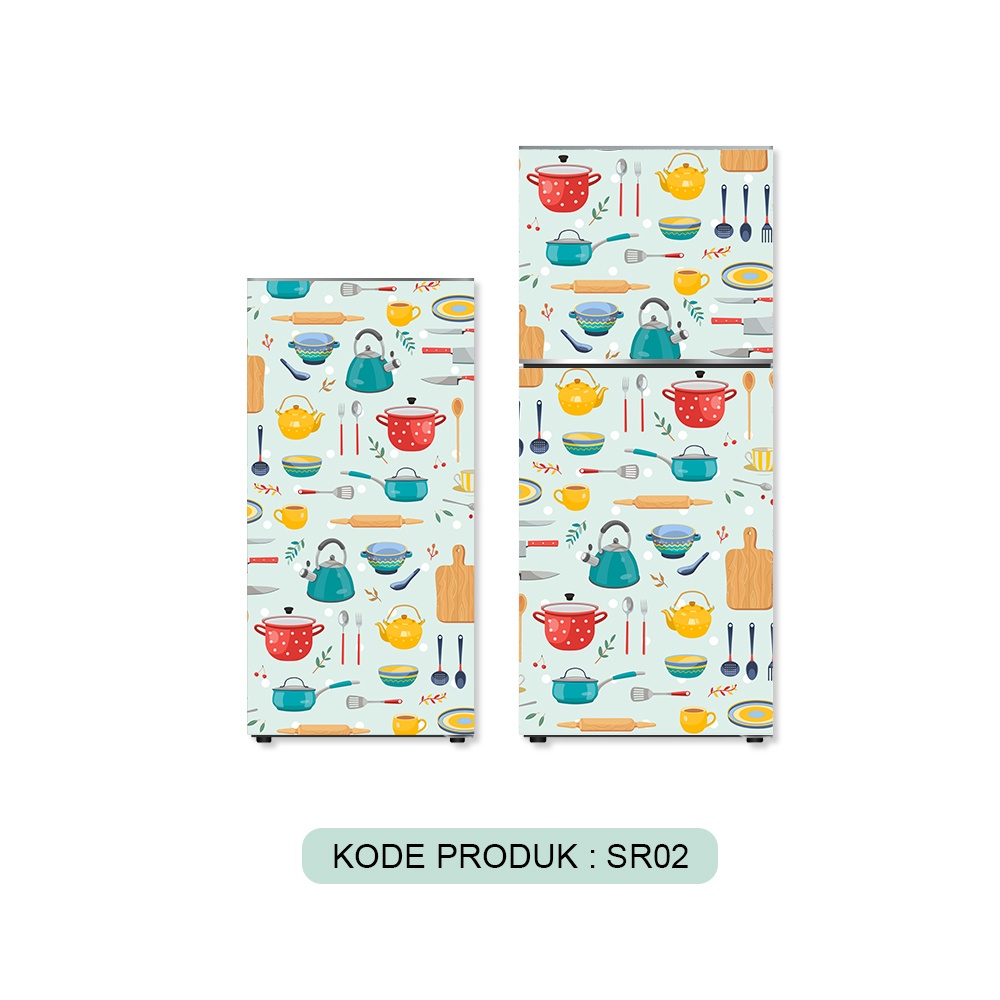 Stiker kulkas 1 pintu dan 2 pintu sticker walpaper kulkas motif cofee Tema dapur
