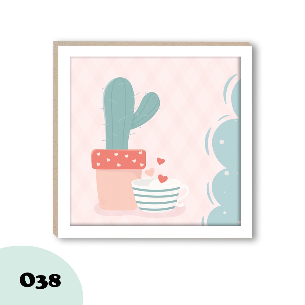 Pajangan walldecor murah minimalis hiasan dindIng motif KAKTUS dekorasi rumah