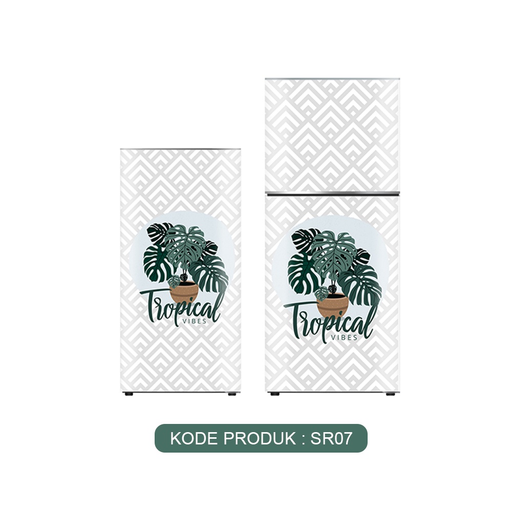 stiker kulkas 1 pintu dan 2 pintu stiker sticker walpaper kulkas motif monstera