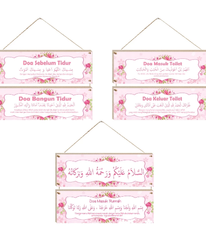 hiasan dinding rumah pajangan dekorasi kamar ruang tamu motif Pink Aesthetic