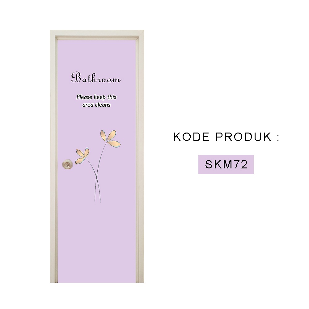 Stiker kamar mandi wallpaper pintu kamar mandi Tema Lilac