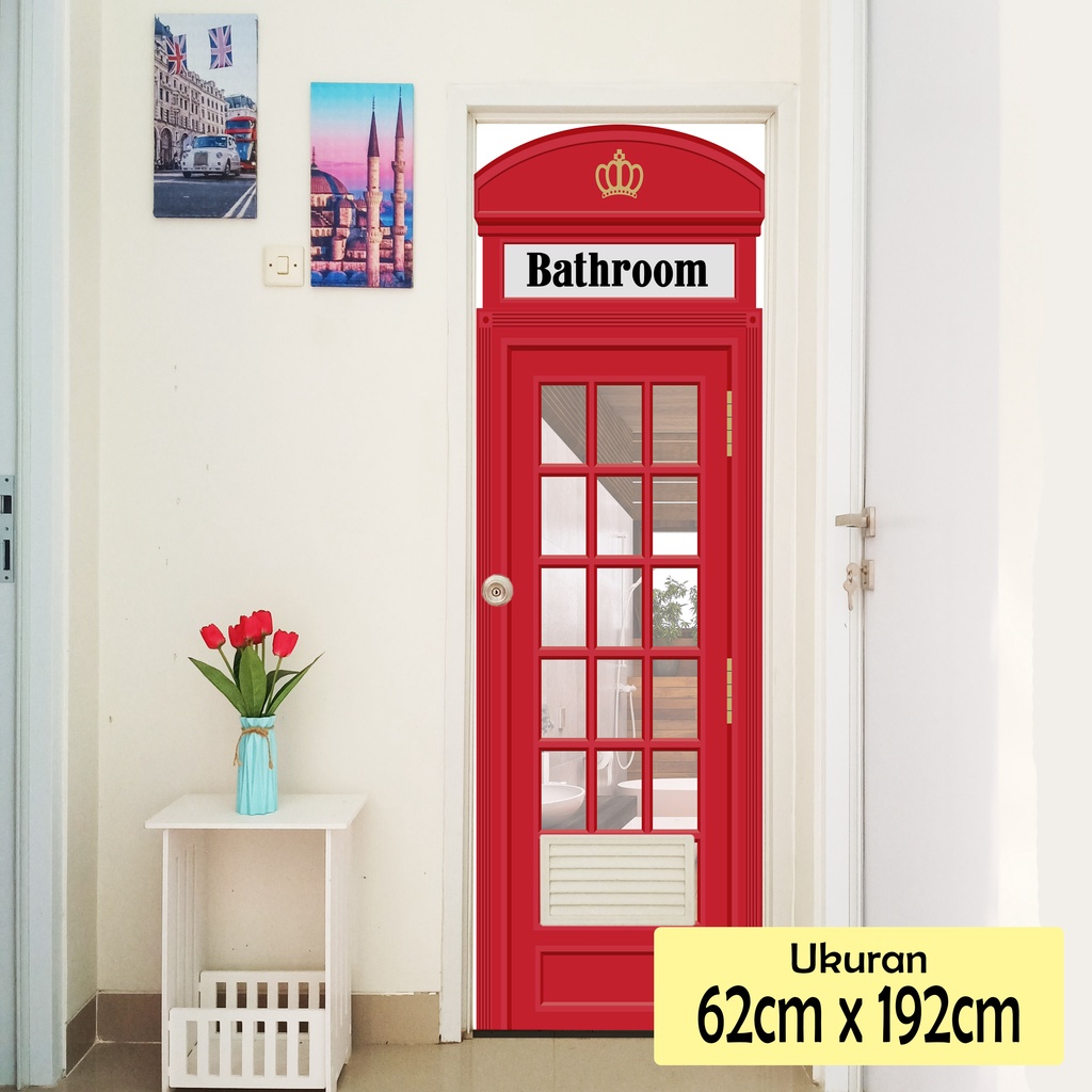 sticker pintu kamar mandi sticker dinding stiker pintu vinyl Box Telephone