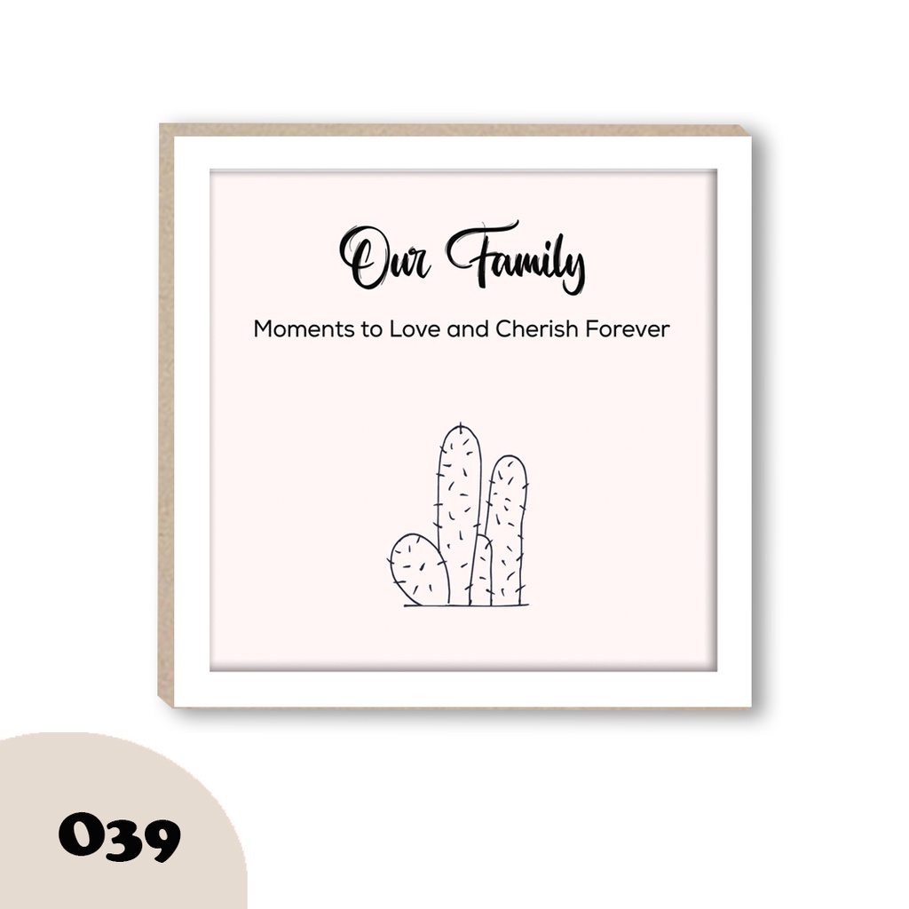 Pajangan Dinding Rumah Hiasan kamar walldecor motif kaktus minimalist putih quote