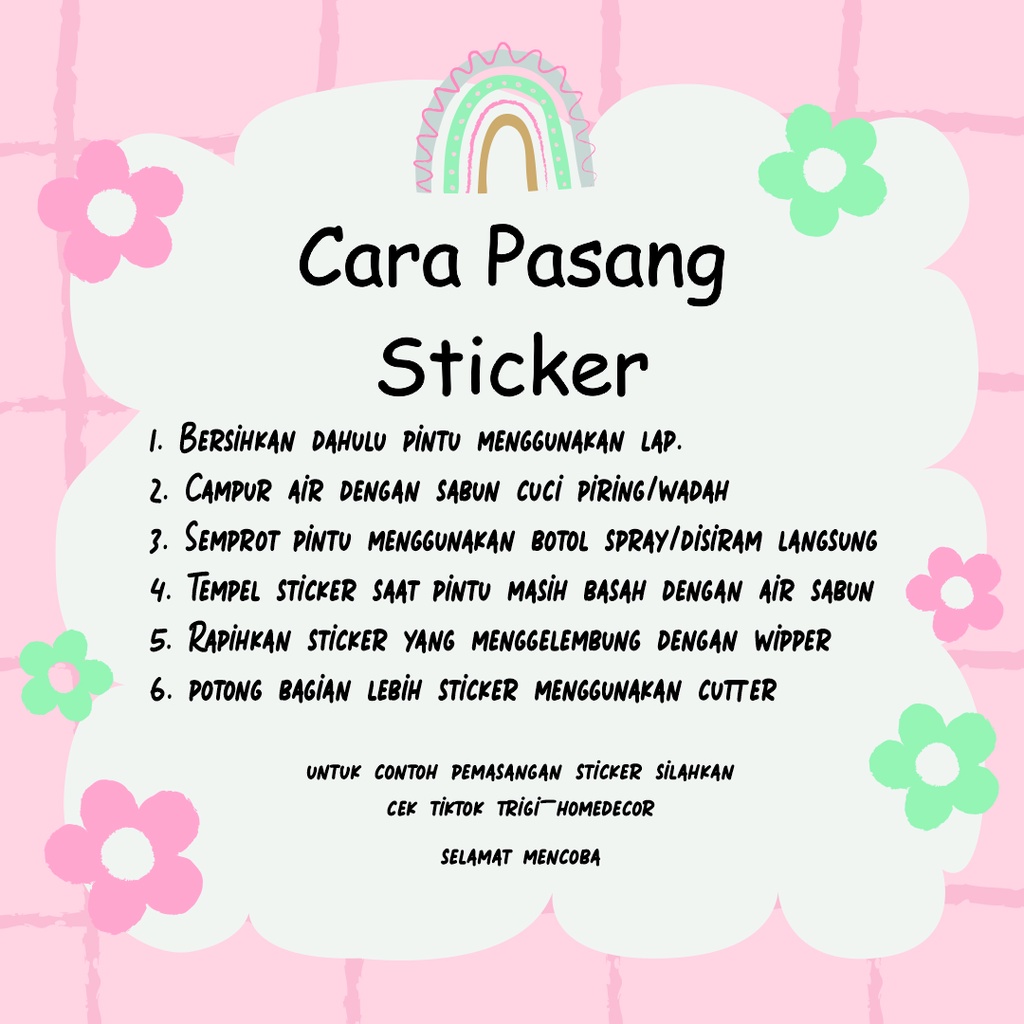 Stiker sticker pintu toilet kamar mandi bathroom motif aesthetic minimalis