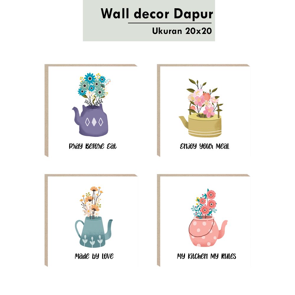Walldecor Hiasan rumah Pajangan dinidng Quotes English Motif Bunga Dekorasi kamar / ruangan / dapur / Hiasan cafe Pajangan Minimalis