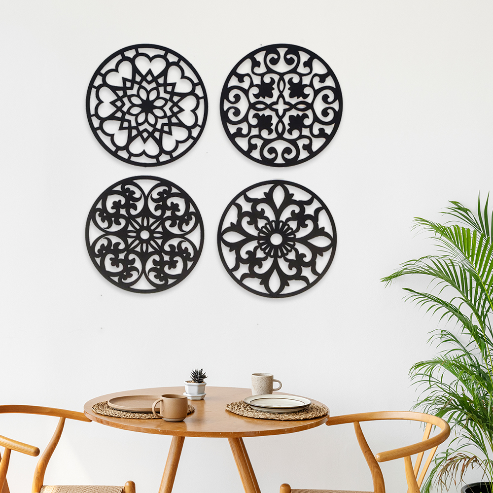 Hiasan kayu pajangan dinding rumah Dekorasi ruangan minimalis SET 4pcs