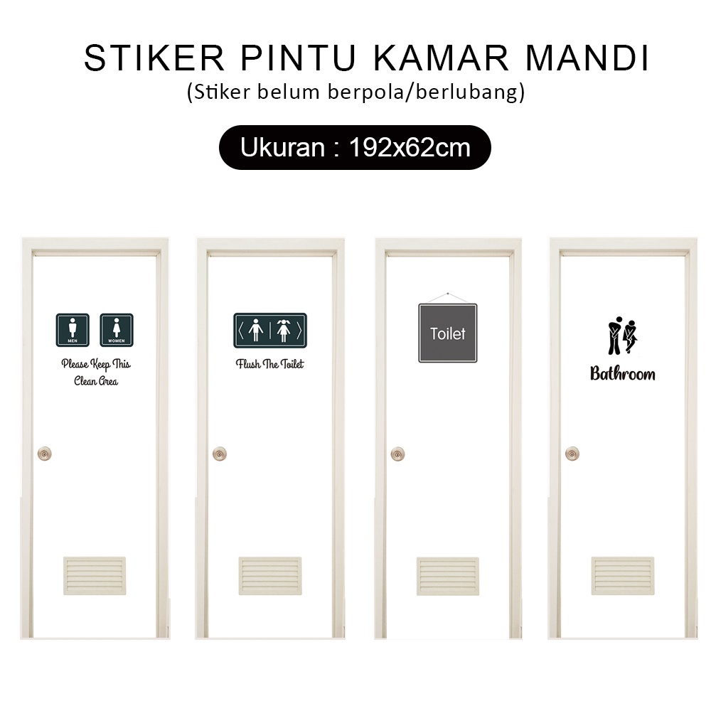 Stiker kamar mandi wallpaper stiker Pintu kamar mandi Motif polos anti air waterproof