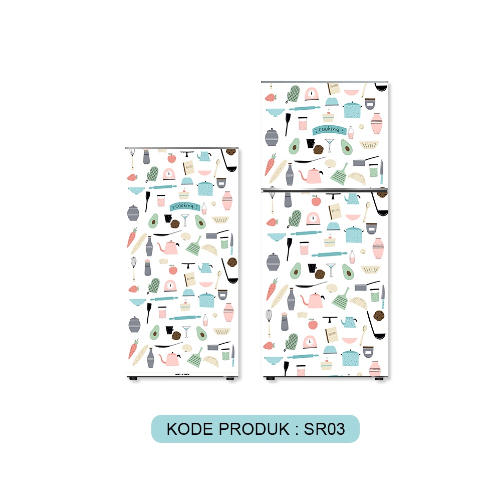 Stiker kulkas 1 pintu dan 2 pintu sticker walpaper kulkas motif cofee Tema dapur