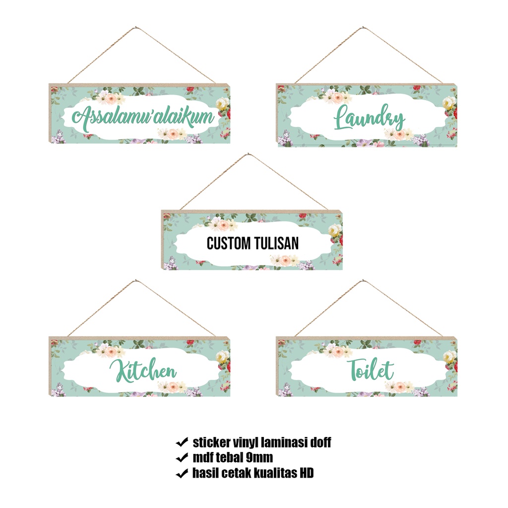 Hiasan dinding kayu walldecor shabby hijau pajangan rumah Dekorasi ruangan / dapur / toilet / kamar aesthetic