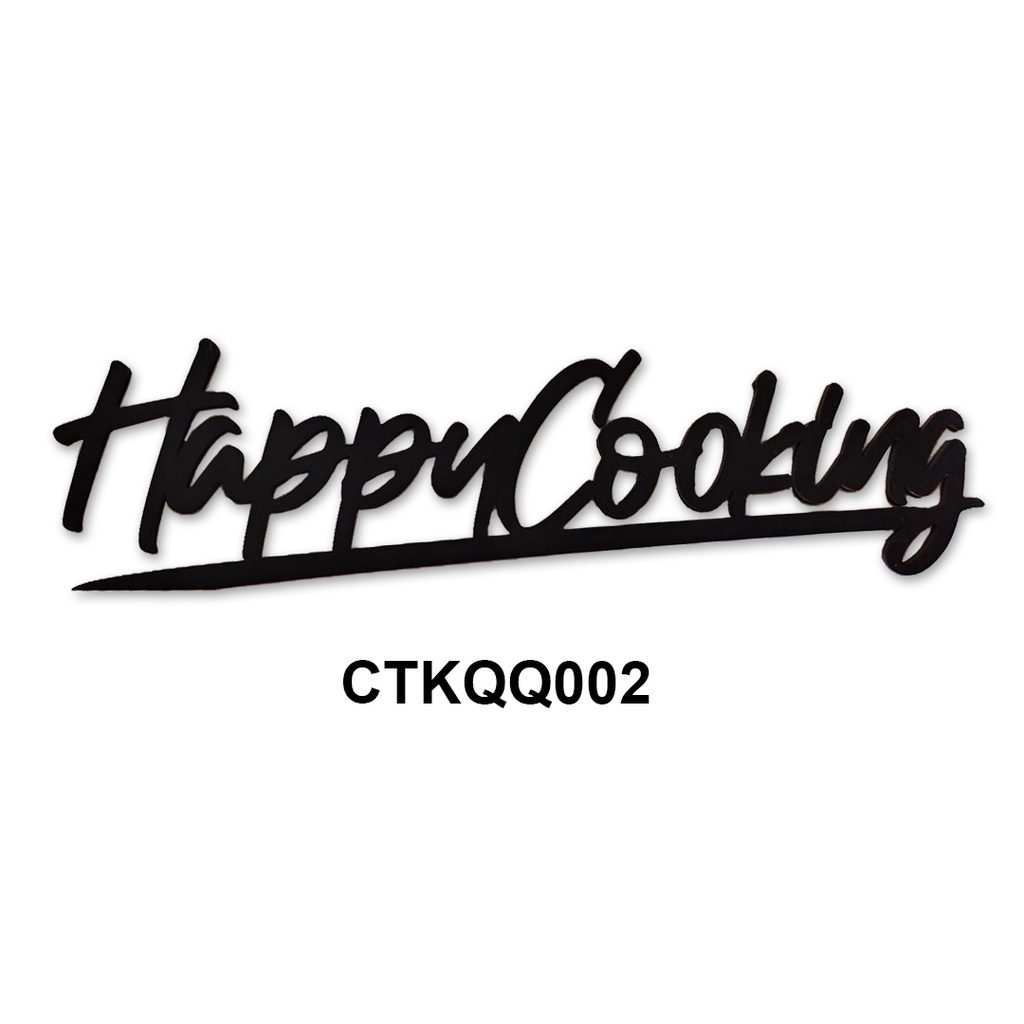 Hiasan Dinding kayu dekorasi Dapur Happy cooking pajangan rumah aesthetic