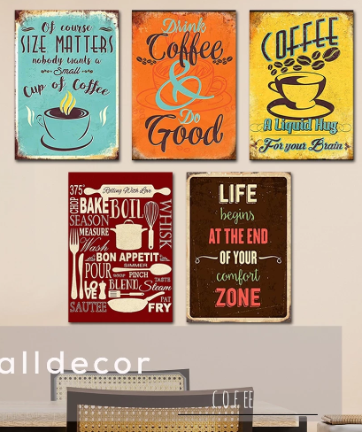 Hiasan Dinding retro dekorasi dapur rumah kafe walldecor pajangan dinidng dapur