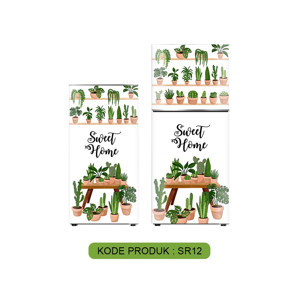 Sticker kulkas setiker wallpaper 1 pintu dan 2 pintu stiker kulkas MOTIF kaktus