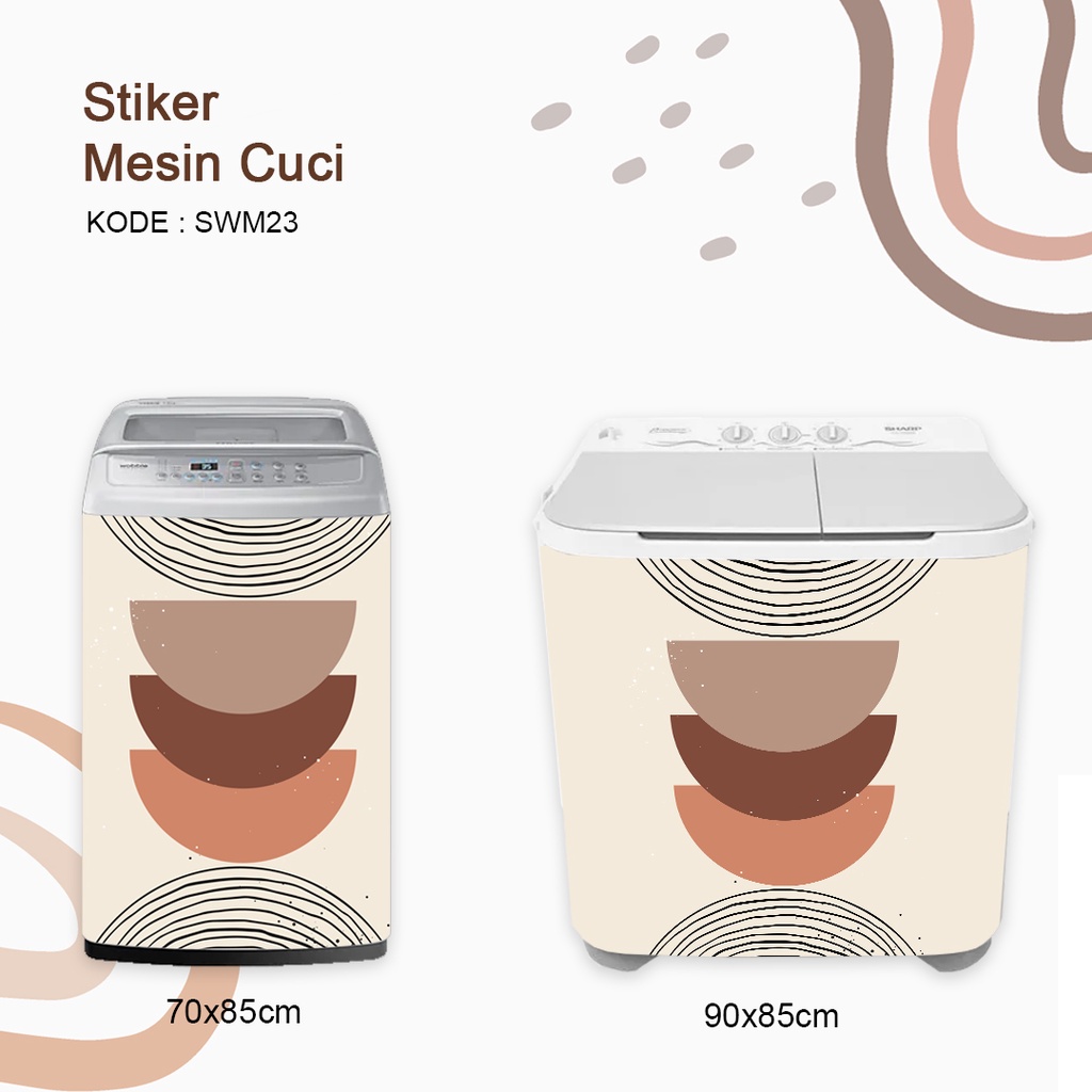 Stiker Sticker Mesin Cuci 1 dan 2 Tabung Minimalis Aesthetic Scandinavian