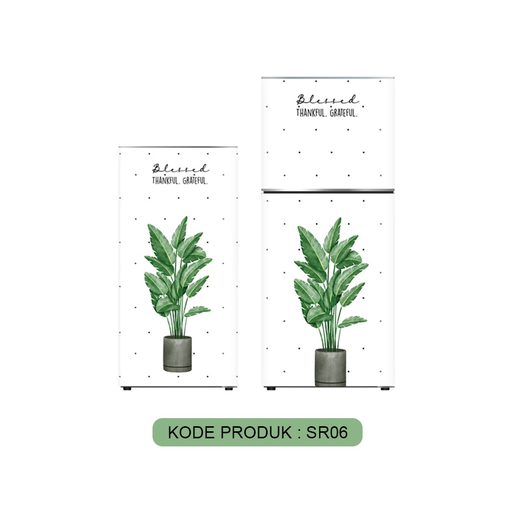 stiker kulkas 1 pintu dan 2 pintu stiker sticker walpaper kulkas motif monstera