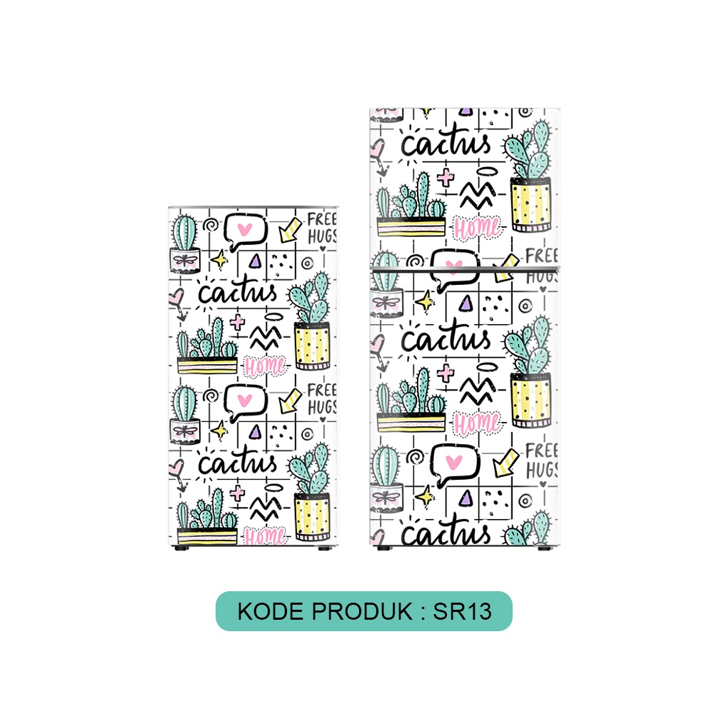 Sticker kulkas setiker wallpaper 1 pintu dan 2 pintu stiker kulkas MOTIF kaktus