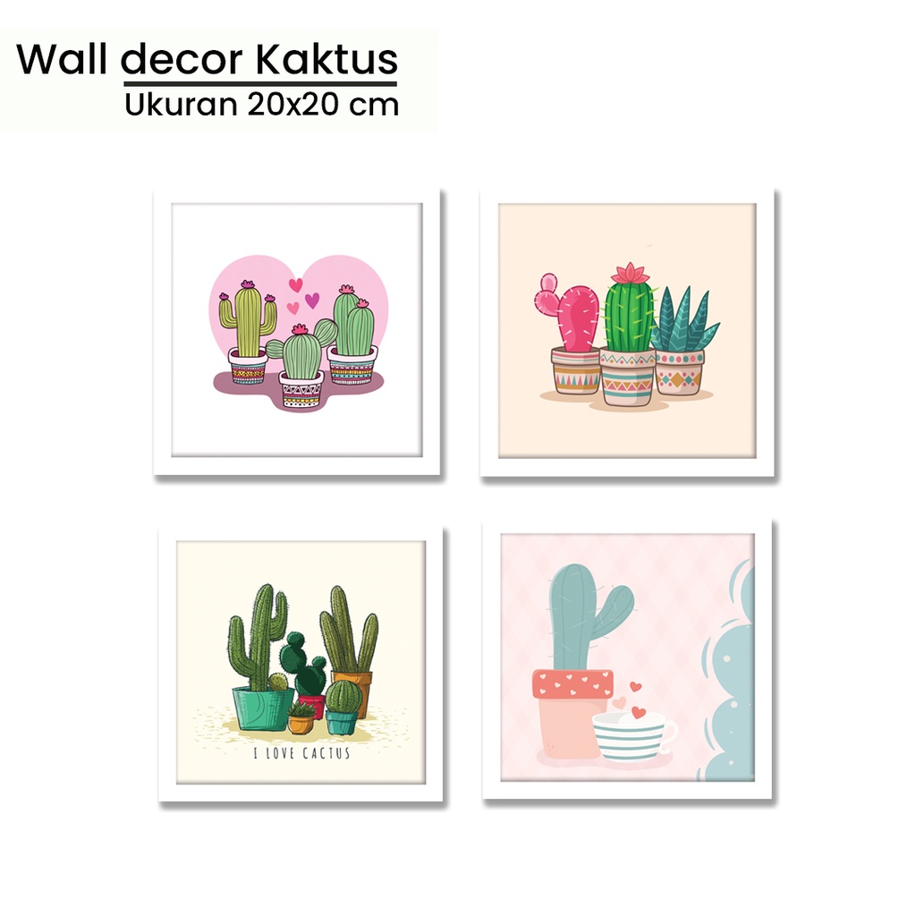 Pajangan walldecor murah minimalis hiasan dindIng motif KAKTUS dekorasi rumah
