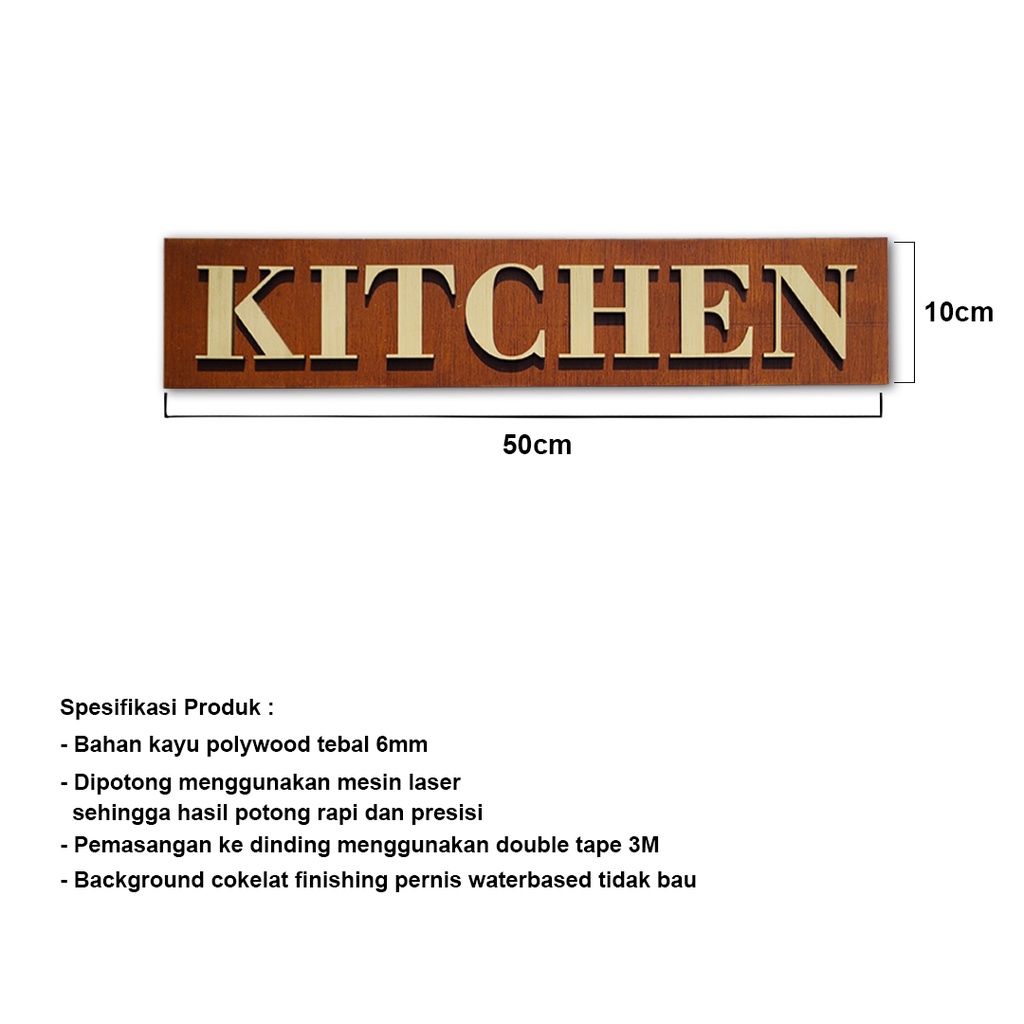Hiasan dinding wall decor minimalis pajangan laser cut kayu aesthetic dapur