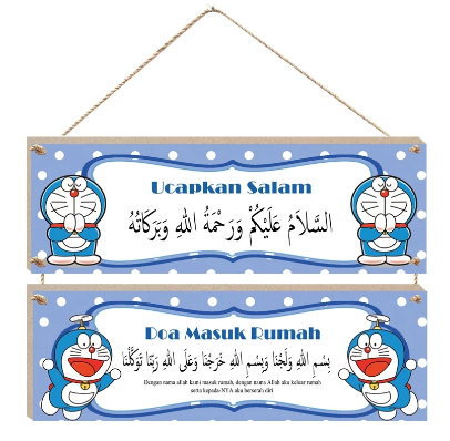 Hiasan dinding pajangan rumah Walldecor doa masuk rumah motif doraemon dekorasi Kamar