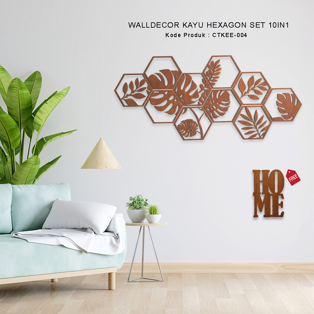 Walldecor kayu Hiasan rumah pajangan dinding minimalis motif Monstera Dekorasi ruang tamu ruangan kamar Pajangan rumah Aesthetic