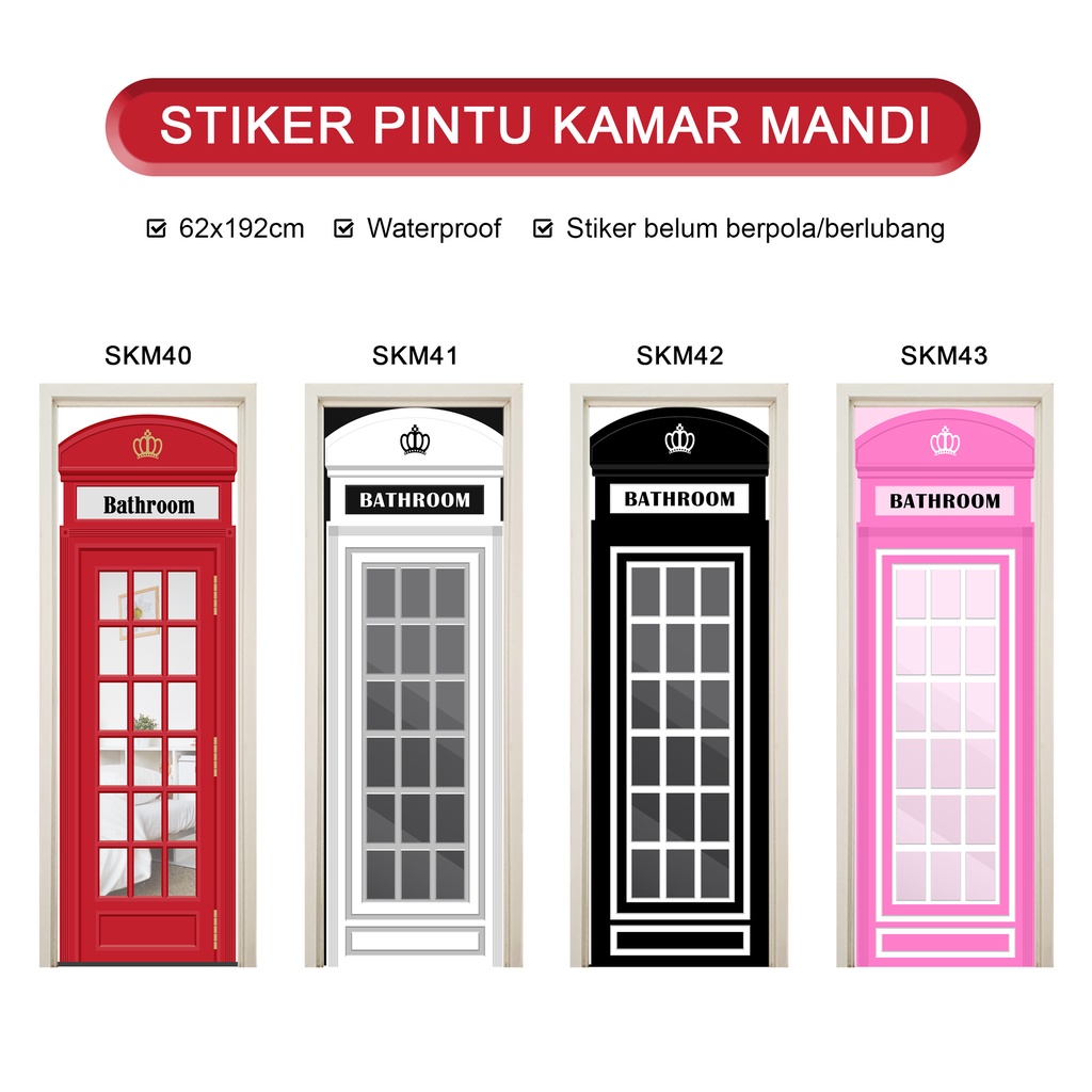 sticker pintu kamar mandi sticker dinding stiker pintu vinyl Box Telephone
