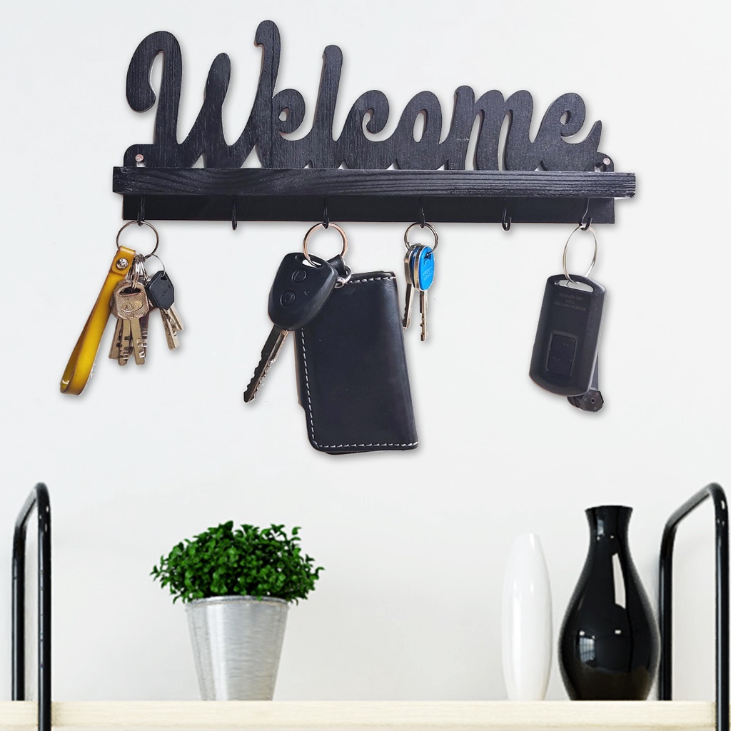Hiasan dinding Gantungan aesthetic minimalis kapstok tulisan welcome gantungan Kunci