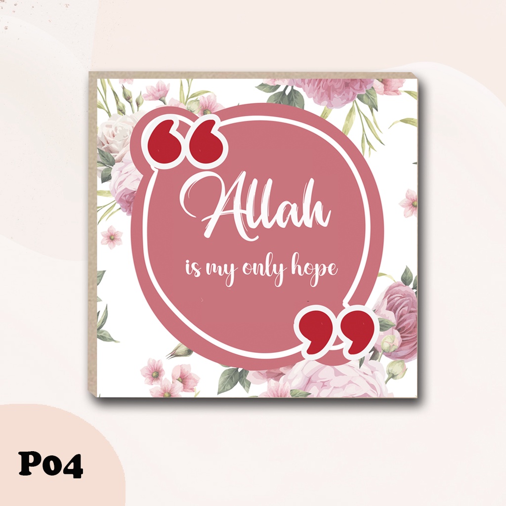 Hiasan dinding quote islami pajangan kamar walldecor dekorasi rumah minimalis shabby motif bunga