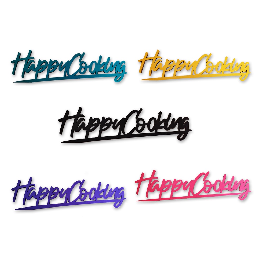 Hiasan Dinding kayu dekorasi Dapur Happy cooking pajangan rumah aesthetic