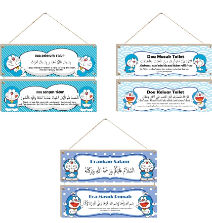 Hiasan dinding pajangan rumah Walldecor doa masuk rumah motif doraemon dekorasi Kamar