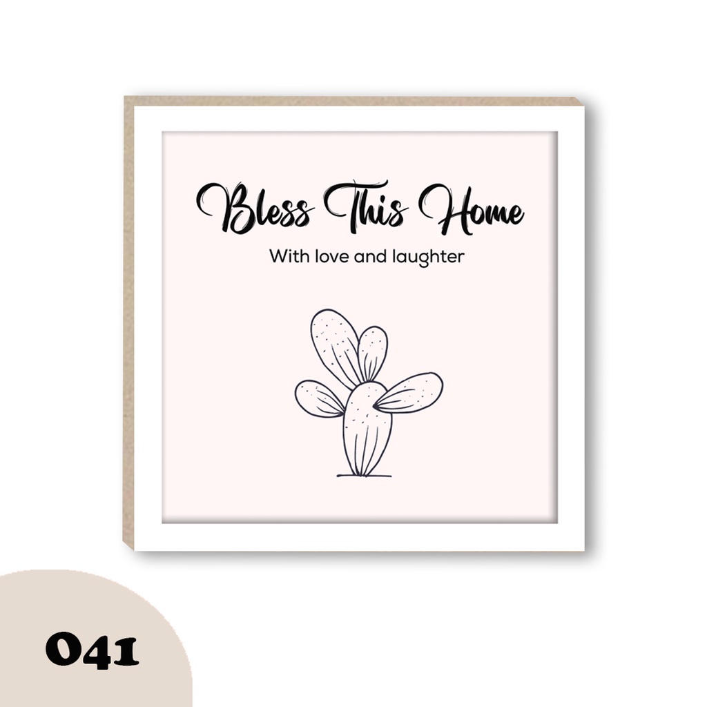 Pajangan Dinding Rumah Hiasan kamar walldecor motif kaktus minimalist putih quote