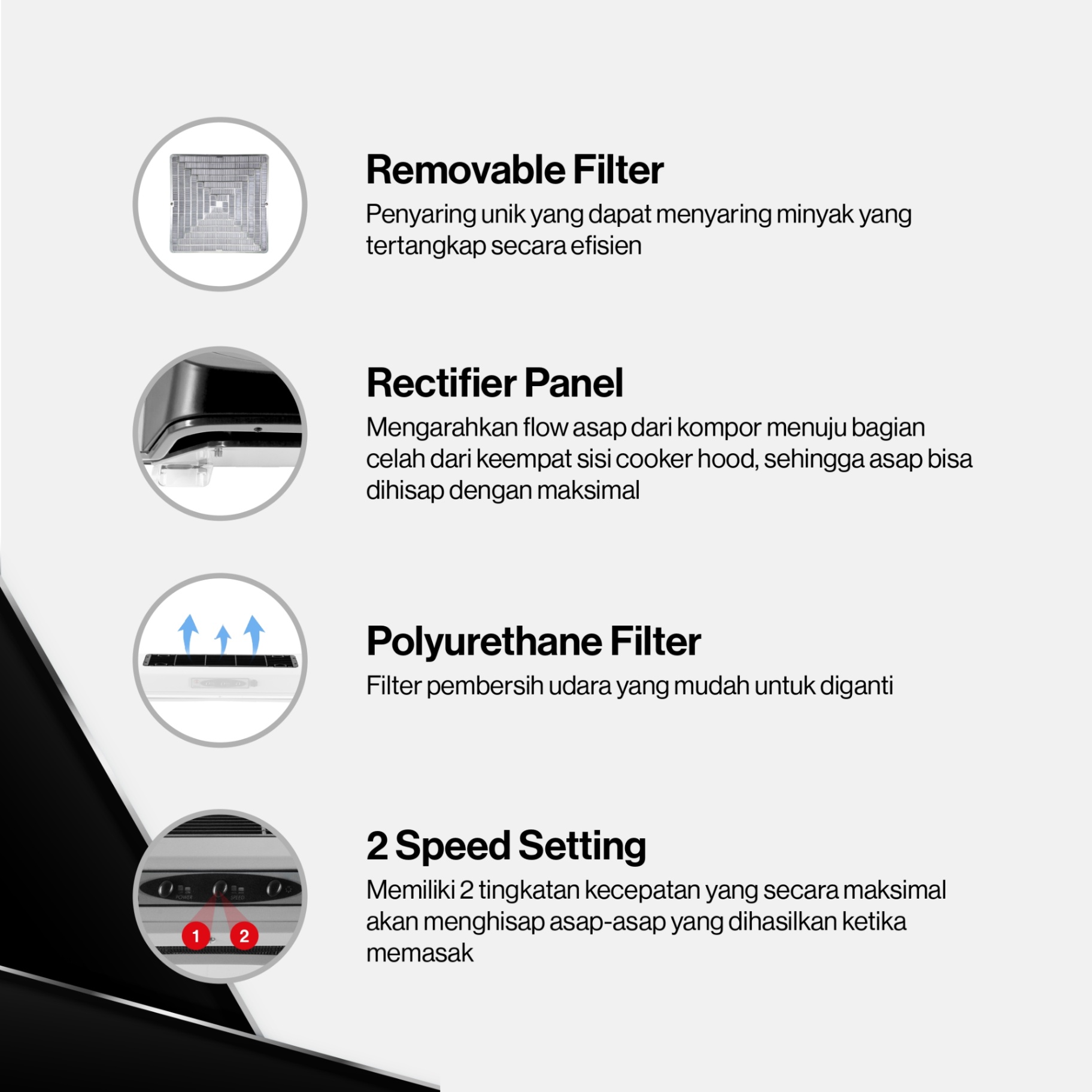 Rinnai Tudung Kompor - RH-90ERI(S) Rinnai Cooker Hood