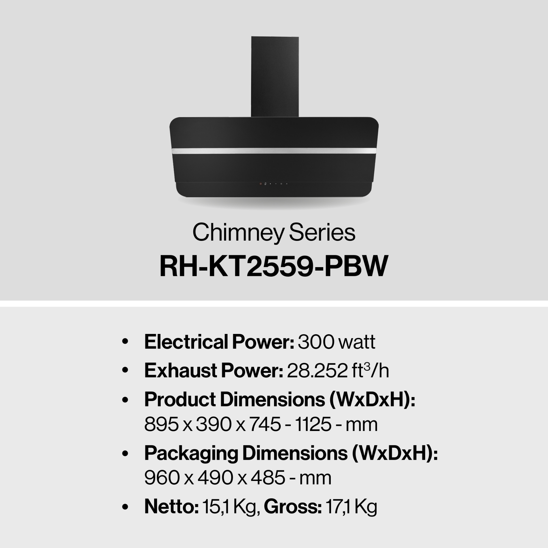 Rinnai Tudung Kompor - RH-KT2559-PBW Rinnai Cooker Hood