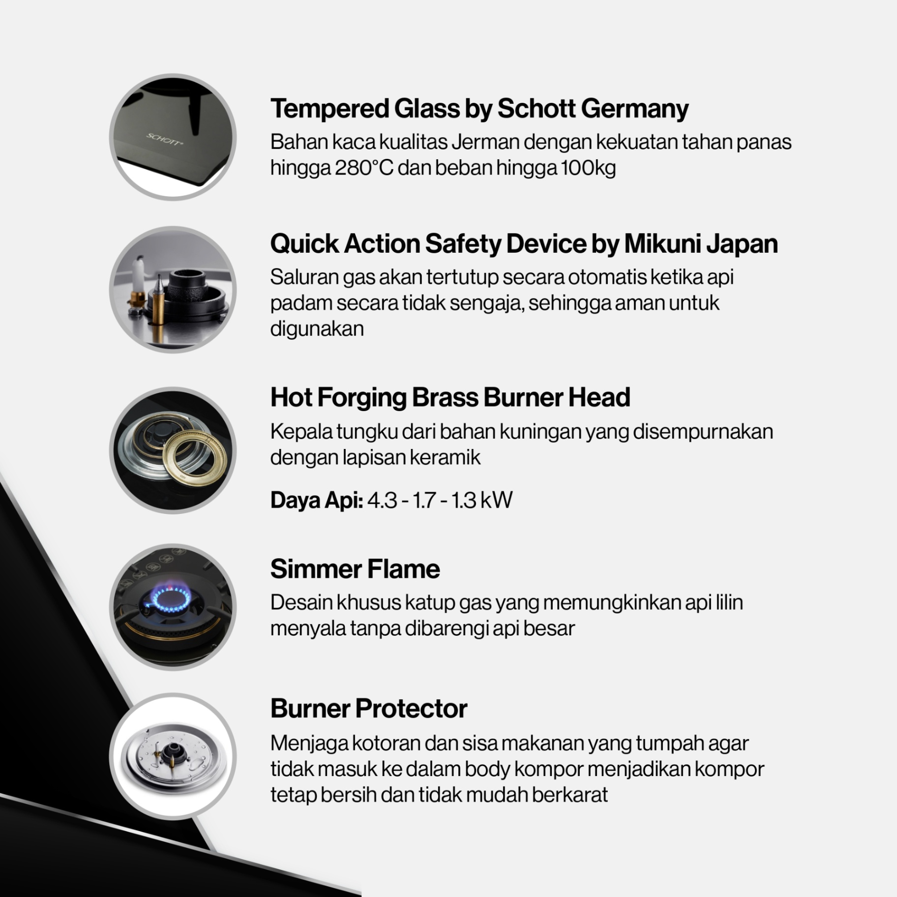 Rinnai Kompor Tanam - RB-73TG Rinnai Built - In Hob