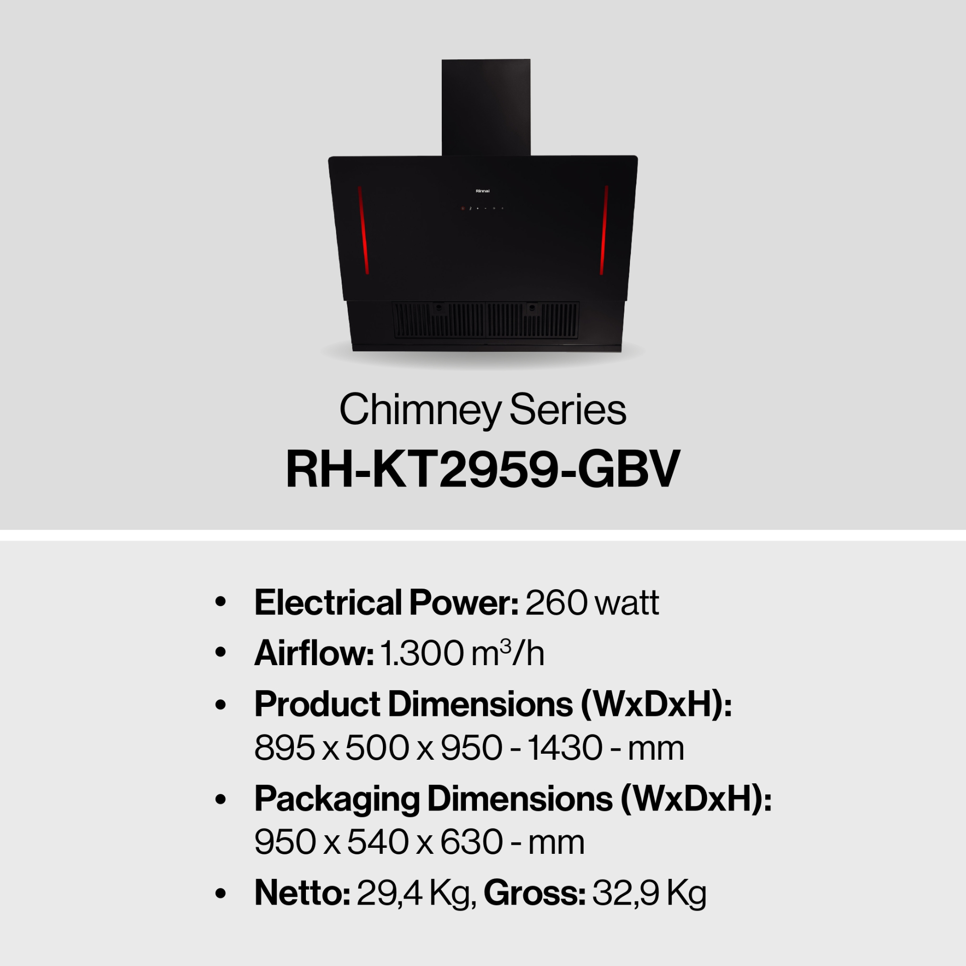 Rinnai Tudung Kompor - RH-KT2959-GBV Rinnai Cooker Hood