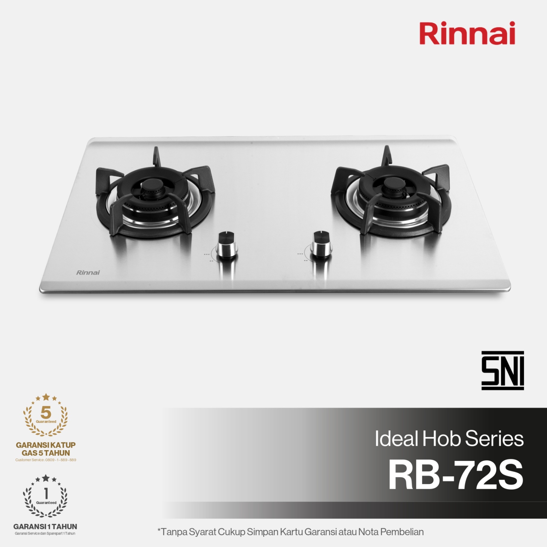 Rinnai Kompor Tanam - RB-72S Rinnai Built - In Hob